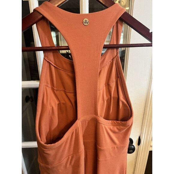 PrAna Women's Peach Color Calexico Scoop-Neck Solid Shelf Bra Maxi Dress Small. - Picture 7 of 8